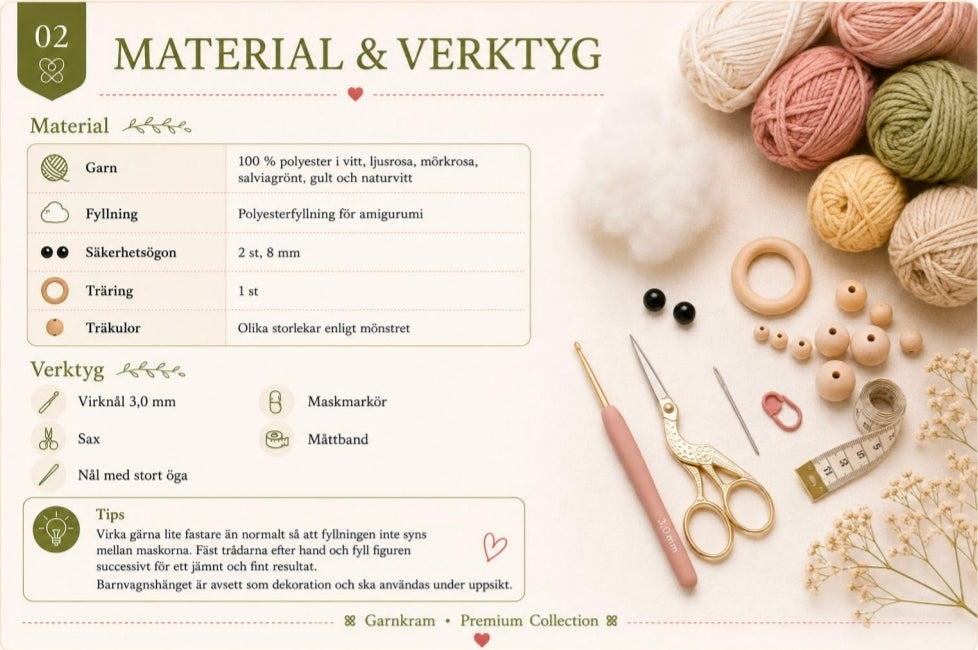 Virkmönster – Barnvagnshänge Lilly (PDF)