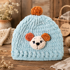 🧸 Handgjord baby-mössa med nalle