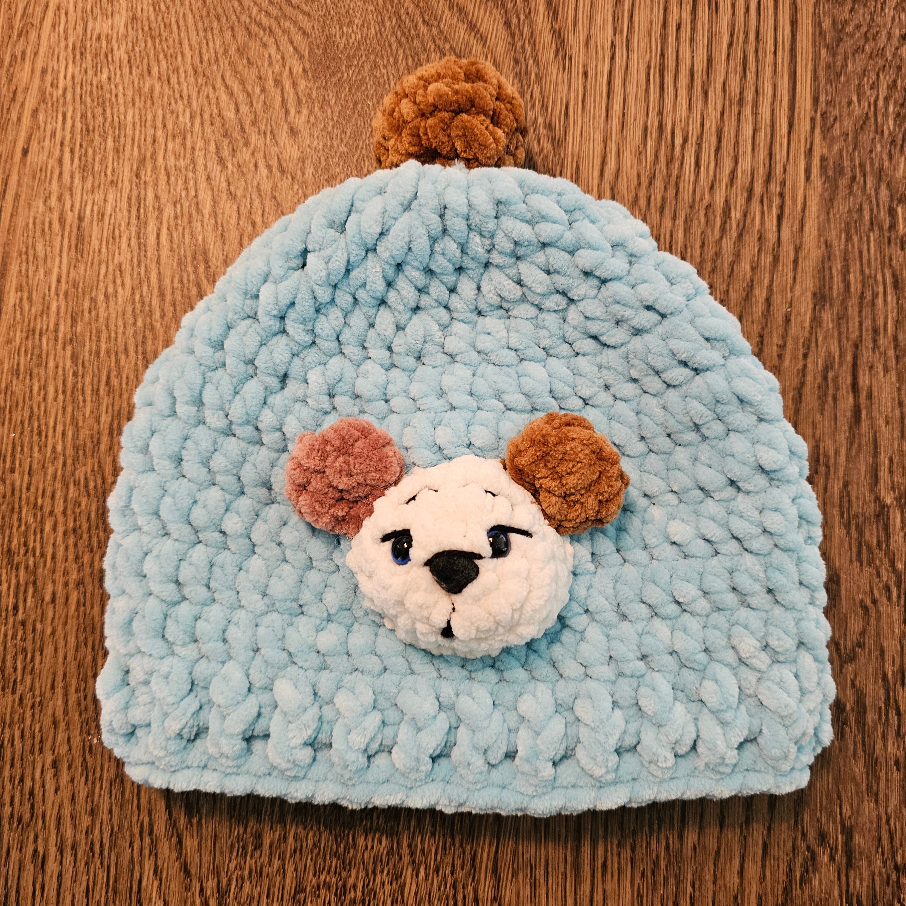 🧸 Handgjord baby-mössa med nalle